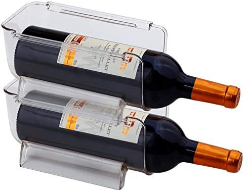 2 Pack Plastic Stackable Water Bottle and Wine Rack Storage Organizer