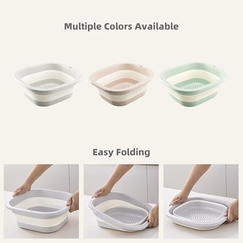 Collapsible Colander and Wash Basin Set, Pink