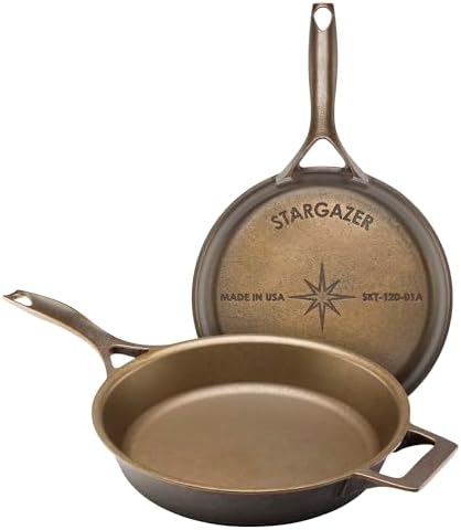 Stargazer 12-Inch Cast Iron Skillet | Made in USA, Seasoned, Premium