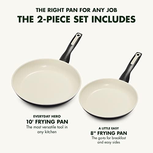 GreenPan Rio 8" and 10" Frying Pan Skillet Set, PFAS-Free Ceramic