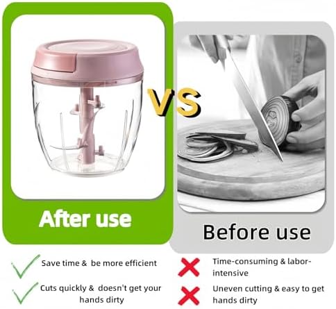 Manual Food Processor, Garlic Mincer Hand Cutter, Vegetable Chopper