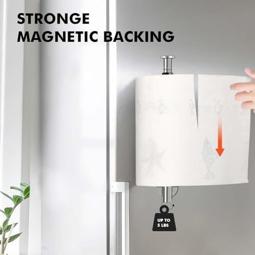 KIHOGEM Silver Magnetic Paper Towel Holder