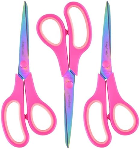 8.5" Office Scissors Heavy Duty, Titanium Coating Sharp Blades