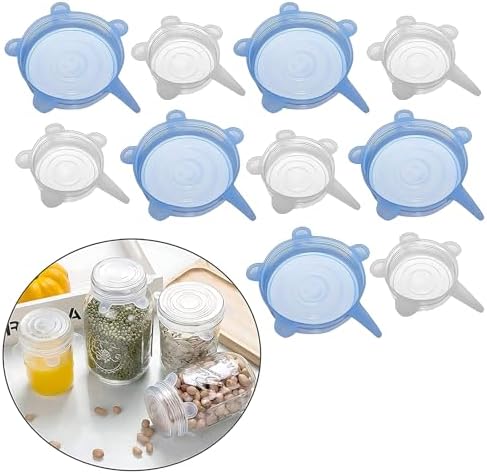 Silicone Stretch Lids Pet Food Can Covers, 10-Pack, 2.6in + 3.74in
