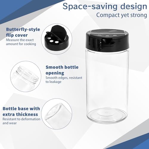 35 Pcs 8.7 oz Plastic Spice Jars with Labels and Pen Clear Kitchen