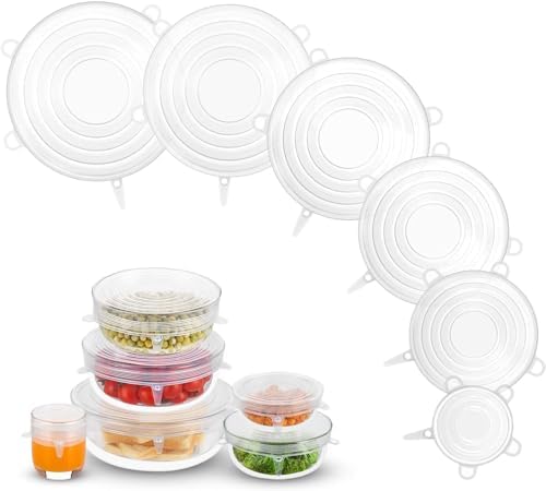 Reusable Silicone Stretch Lids, 6 Pack
