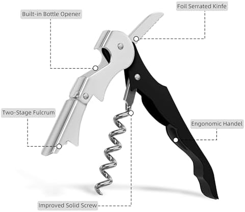 Custom Wine Bottle Opener, Stainless Steel Wine Key Corkscrew w/Foil