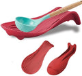 "Deck Chair" Spoon Rest, Silicone Utensil Holder for Stove, Red