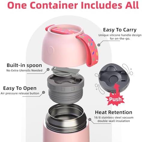 2 Pack Thermo for Hot Food with Spoons, 26oz & 18oz Food Jar Set