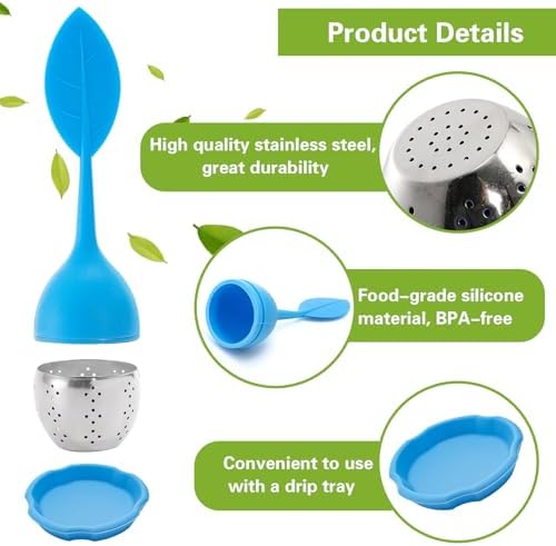 Bekith 7 Pack Silicone Tea Infuser, Cute Loose Leaf Tea Steeper, Fine