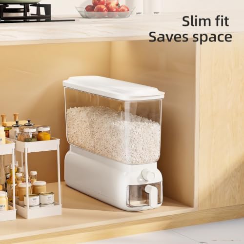 JOYZAN Slim Rice Dispenser 11Lbs Clear Airtight Rice Storage