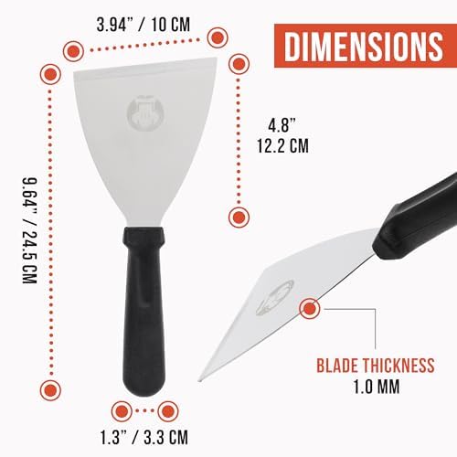 Chef Pomodoro Stainless Steel Bench Scraper, Pizza Dough Cutter
