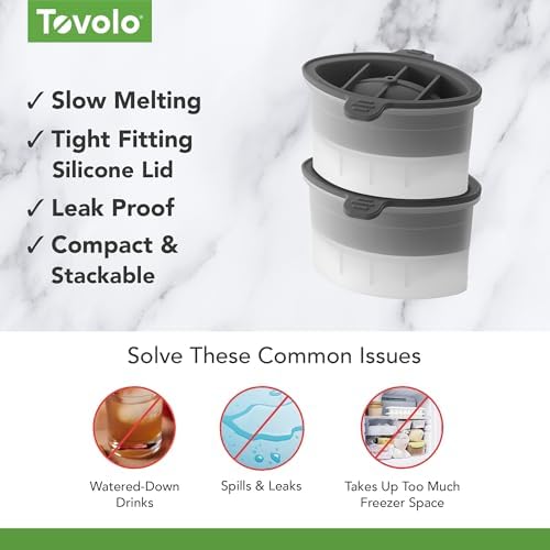 Tovolo Football Ice Cube Mold Pack of 2 Large Craft Ice Molds for