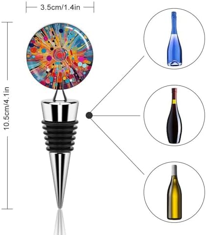 Bright Abstract Patterns Wine Stopper Vacuum Alloy Wine Bottle Stopper