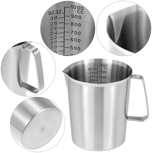 QWORK 304 Stainless Steel Measuring Cup 32 OZ with OZ/ML Graduations