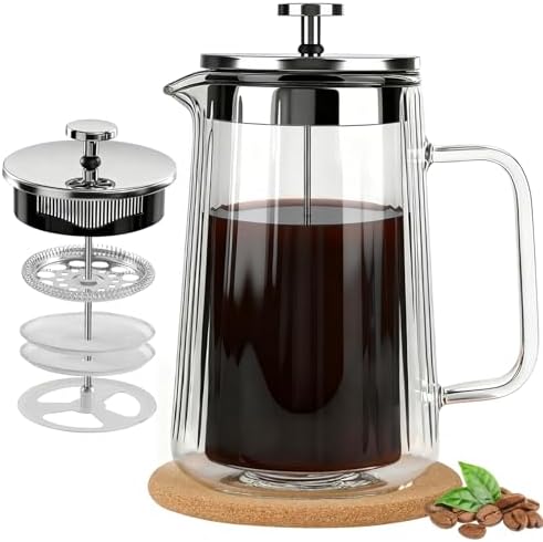 Glass French Press Coffee Maker, 34oz