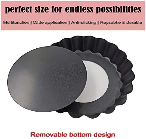 Quiche Pans,Mini tart Pan with Removable Bottom,Non Stick Small Pie