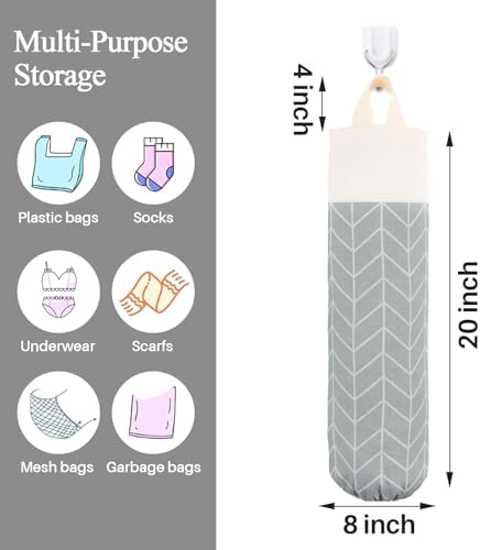 Plastic Bag Holder, Canvas Grocery Bag Holder Dispenser, Storage