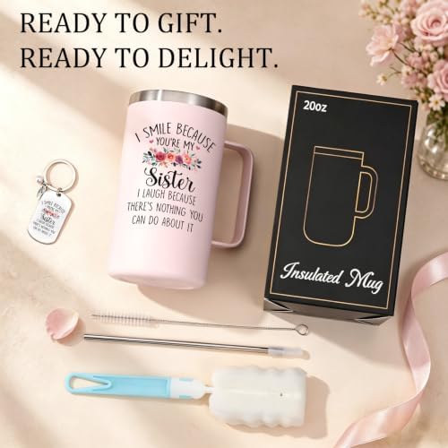 Lifecapido Sister Gifts, 20oz Stainless Steel Insulated Coffee Mug Set