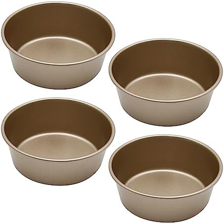 4Pcs Mini Cake Pan Set Small Round Cake Pan Set Cake 4.3 Inch Round
