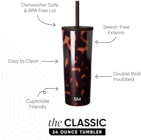 Simple Modern Iced Coffee Tumbler, Insulated | 24oz | Tortoise
