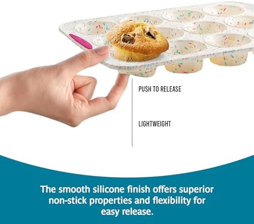 Trudeau Reinforced Structured Silicone Muffin Pan, 12-Cup