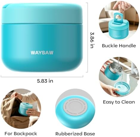 14 oz Kids Thermo for Hot Food, Leakproof Insulated Vacuum Jar/Blue