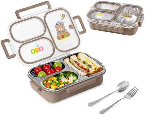 SAYAPE Stainless Steel Bento Lunch Box for Kids, 26.4 oz Leak-Proof