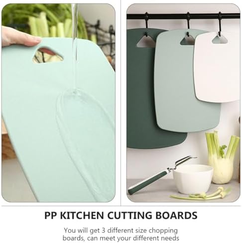 Cabilock 3pcs Kitchen Cutting Board Set Plastic Chopping Boards for