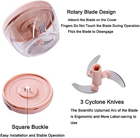 Manual Food Processor Pull Chop Chopper Portable Hand-Pulled String