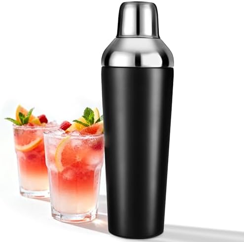 Etens Insulated Cocktail Shaker Black - 23oz Double Wall Vacuum
