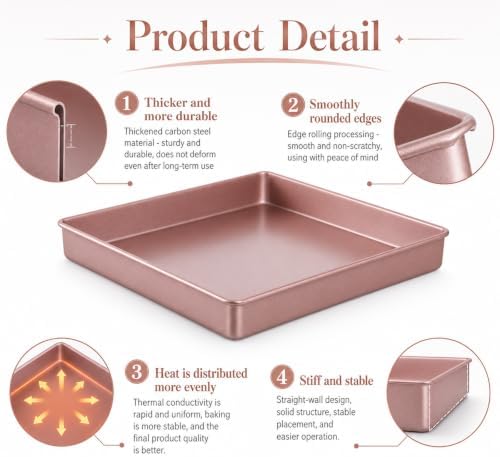 3 Pcs 11-Inch Square Baking Pan