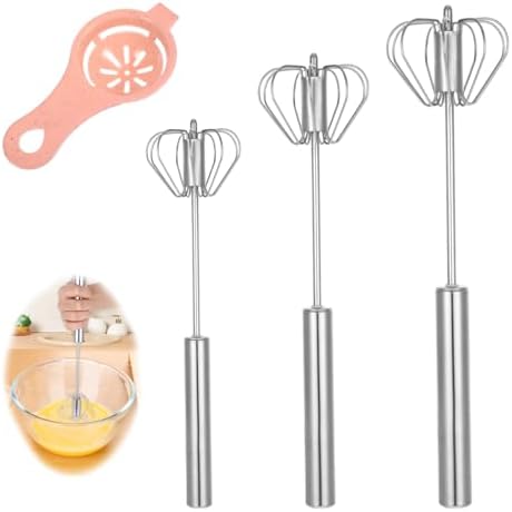Semi Automatic Whisk, Stainless Steel Whisk, Egg Beater, Hand Push