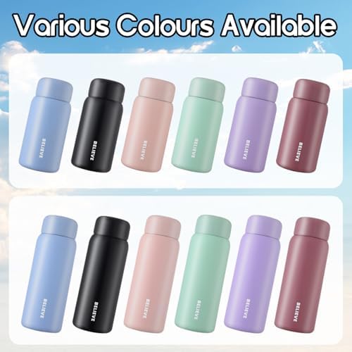 7oz Mini Insulated Water Bottle, Leak-Proof Pocket Size Flask for Hot