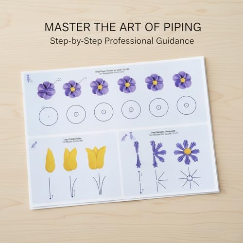 Cake Practice Decorating Board Set with Storage Bag, 23 Sheets Icing