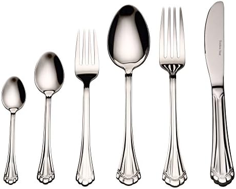 "Euro" 75-Piece Flatware Set, Silverware Cutlery Dining Service for