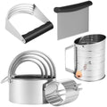Stainless Steel Biscuit Cutter Set, Ergonomic Pastry Scraper and Dough