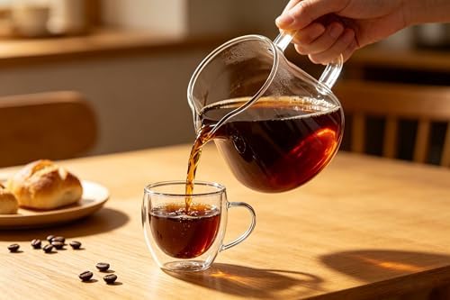 CNGLASS 5oz Espresso Mugs (Set of 4),Double Wall Insulated Glass