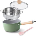 ROCKURWOK Ceramic Nonstick Sauce Pan with Steamer, 2.5QT Cooking Pot