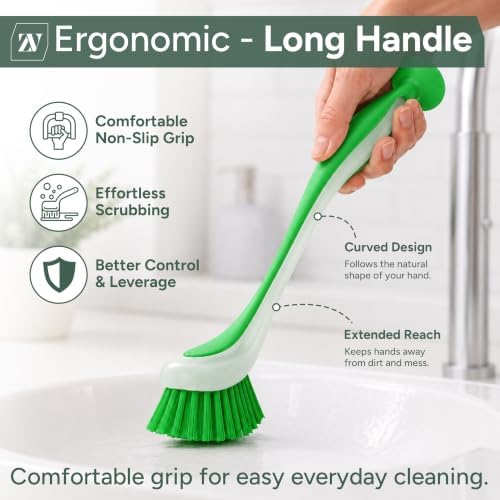 Zuvo Dish Brush Set of 3 with Suction Cup