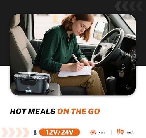 Heated Lunch Box,120W Electric Lunch Box for Adults with 1.5L 304
