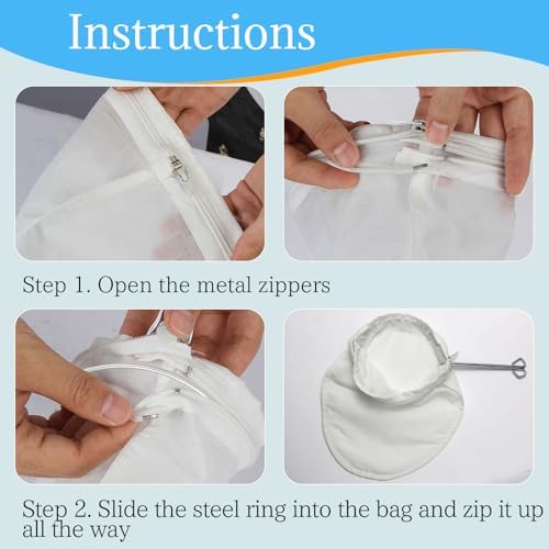 Fine Mesh Strainer, 6Pcs Cloth Strainer Bags with Steel Handle