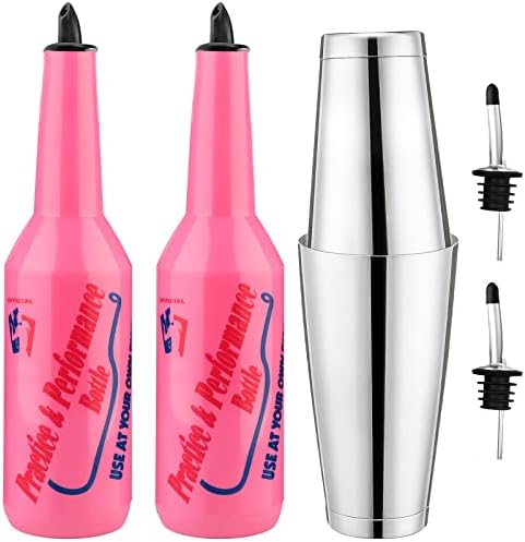 SuproBarware Flair Bottle - Pink Flair Bartender Kit 7pcs Flair Bottle