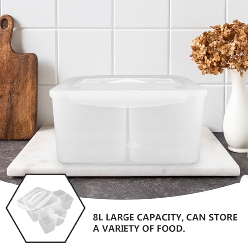 Food Storage Container with Lid and Handle L Divided Plastic