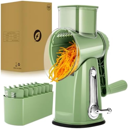 SUSTEAS Rotary Cheese Grater, 5 Blades