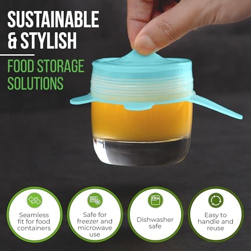 Reusable Silicone Stretch Lids, Food Storage, 7 Pack