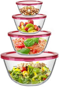 KOMUEE 4 Pack Glass Mixing Bowls Set with Lids