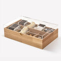 LIBKEN Wooden Tea Bag Organizer Box – 8 Compartment Tea Storage with