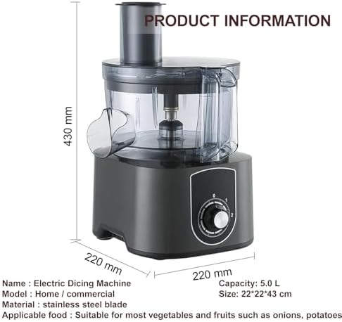 Electric Food Processor, 3 In 1 Vegetable Fruit Dicing Machine, 600 W