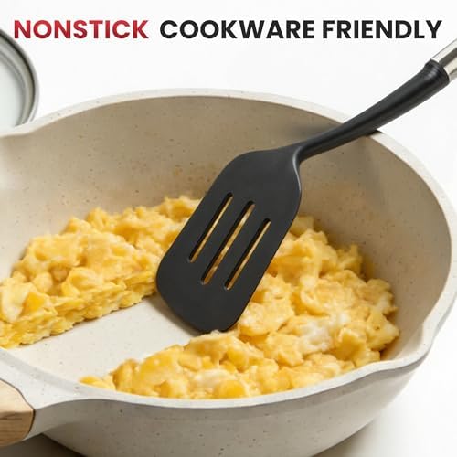 12PCS Silicone Kitchen Utensil Set, Stainless Steel Handled Cooking